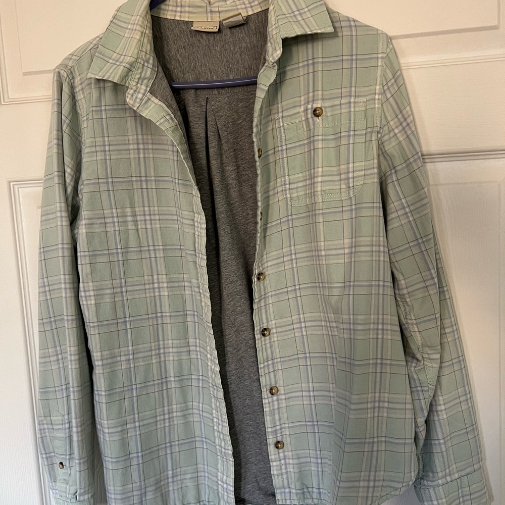 ✨ L.L.Bean Plaid Button-Up Shirt – Women’s Medium